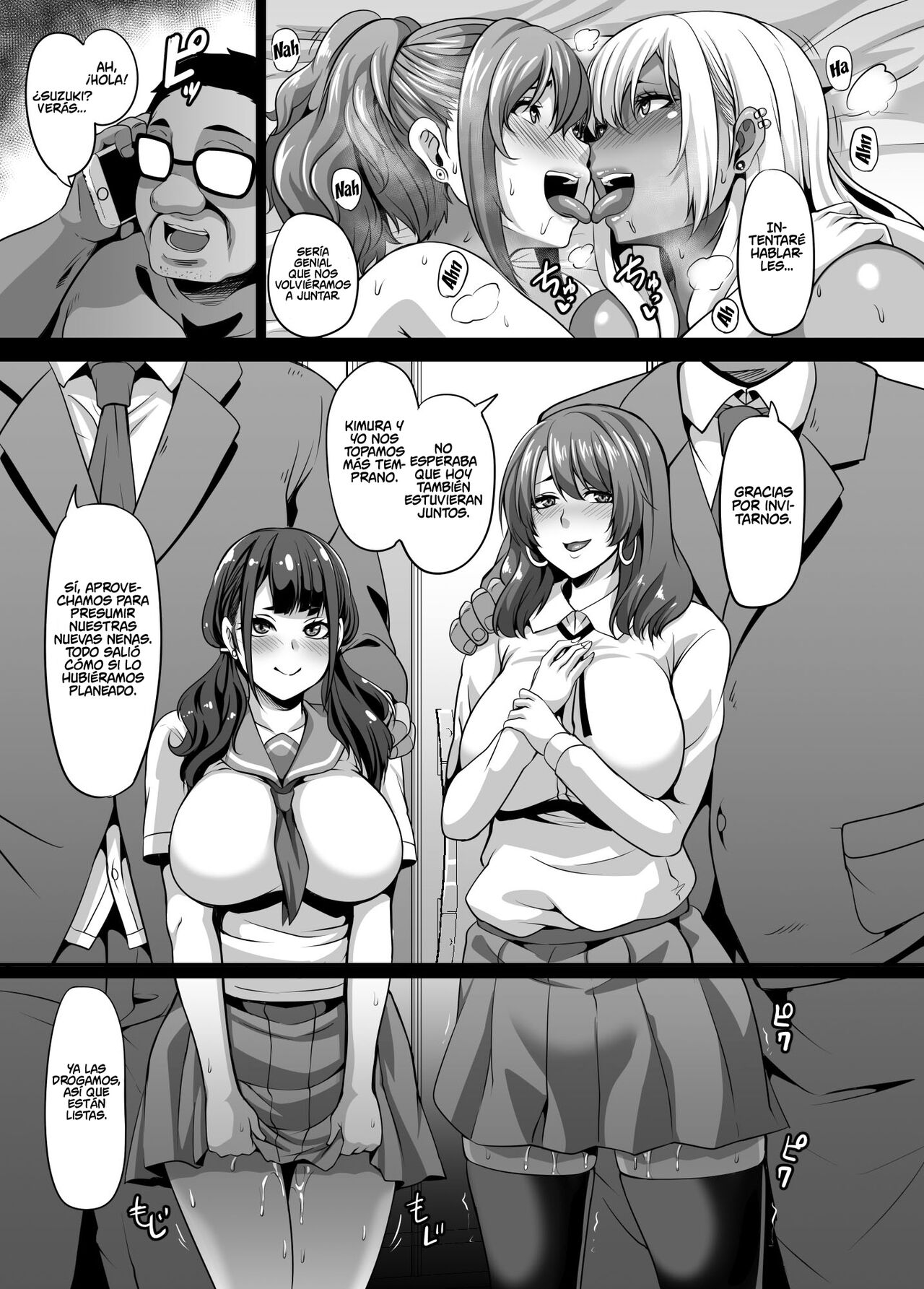 Papa Katsu Gyaru to Kimeseku kara no Ran Pako | Un Sugar Daddy y las colegialas Gyaru que pagan para tener una Orgía con Él - Page 32
