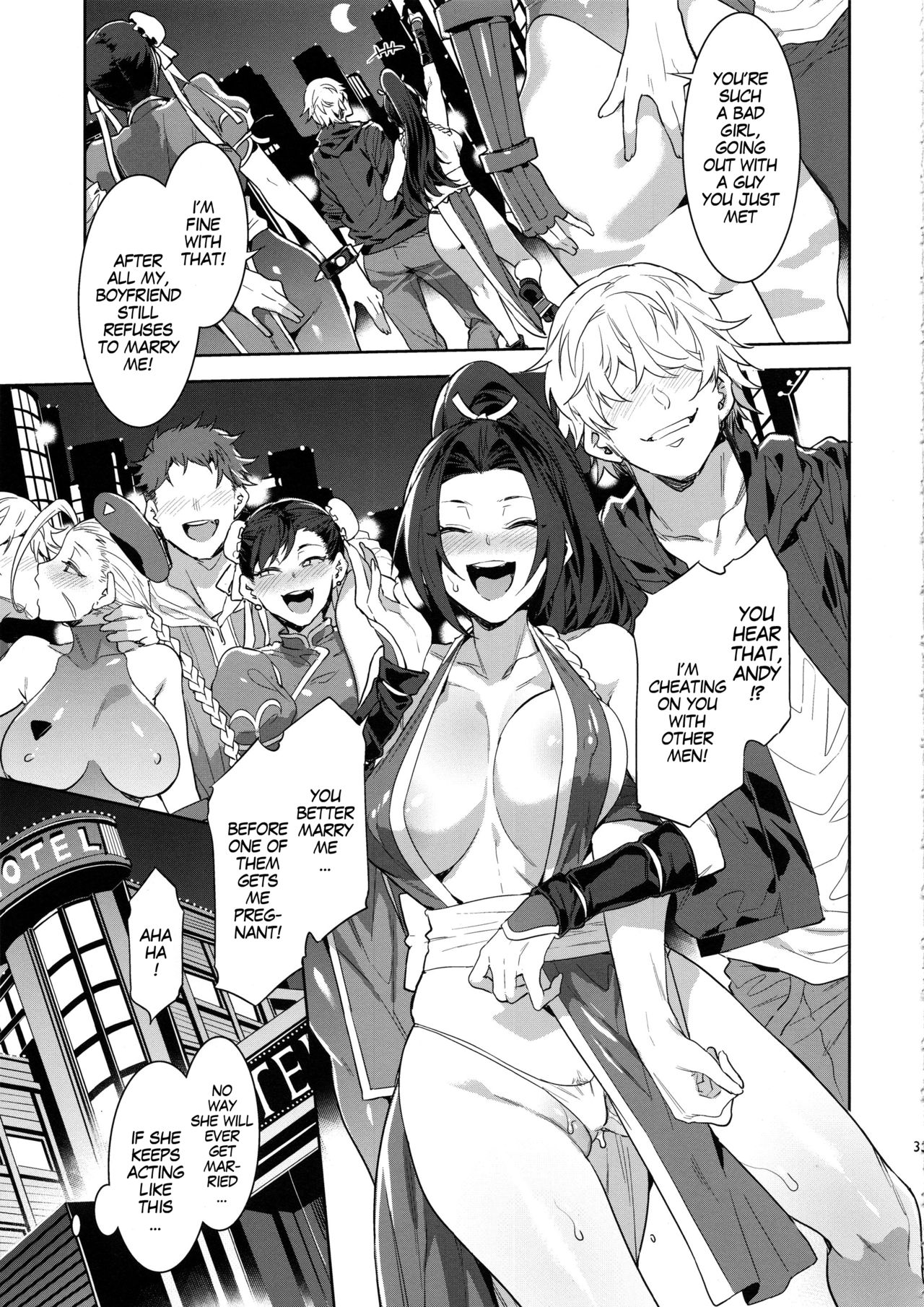 Kakutou Musume Yarimoku Goukon | Casual Sex Party With Fighting Game Gals - Page 32