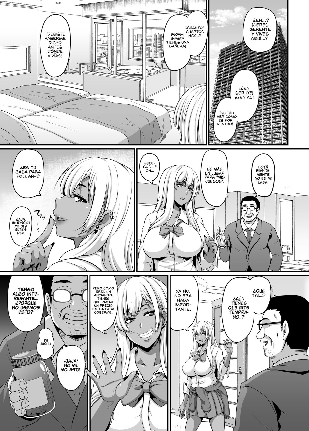 Papa Katsu Gyaru to Kimeseku kara no Ran Pako | Un Sugar Daddy y las colegialas Gyaru que pagan para tener una Orgía con Él - Page 4