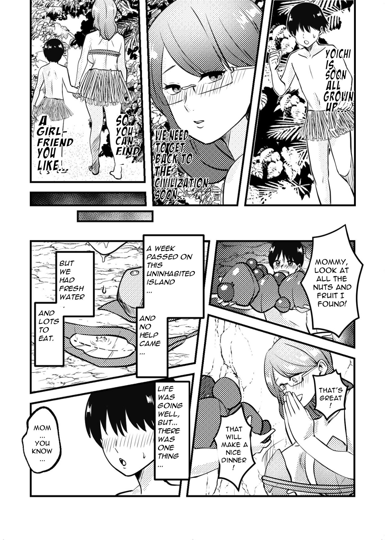 Mama to Musuko ga Mujintou de Love Love Sex suru Hanashi | A Story of a Mom and Her Son’s Lovemaking on a Uninhabited Island - Page 9