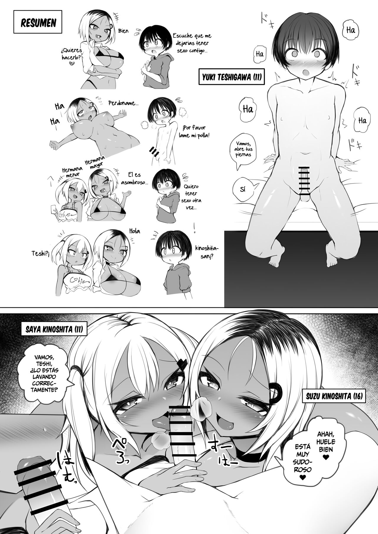 Kasshoku Gal Bitch Shimai to Zetsurin Doukyuusei-kun | Las hermanas Gal bronceadas cachondas y su incomparable compañero - Page 4