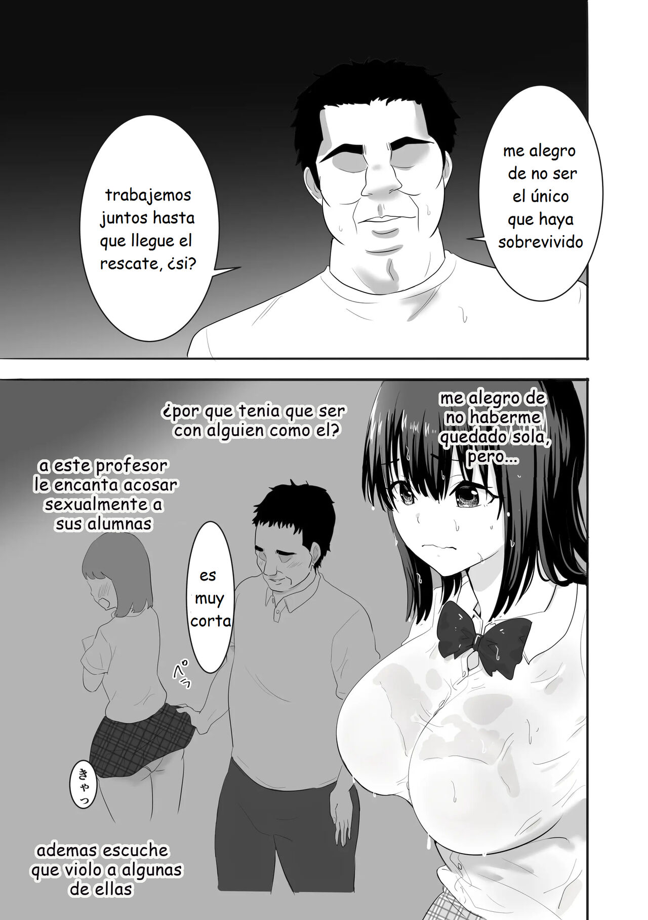Nuresuke Joshi ga Daikiraina Sekuhara Kyoushi to Futarikiri no Bishobisho Mujintou Seikatsu | Una chica con el uniforme mojada vive sola en una isla desierta con un profesor que la acosa sexualmente - Page 6