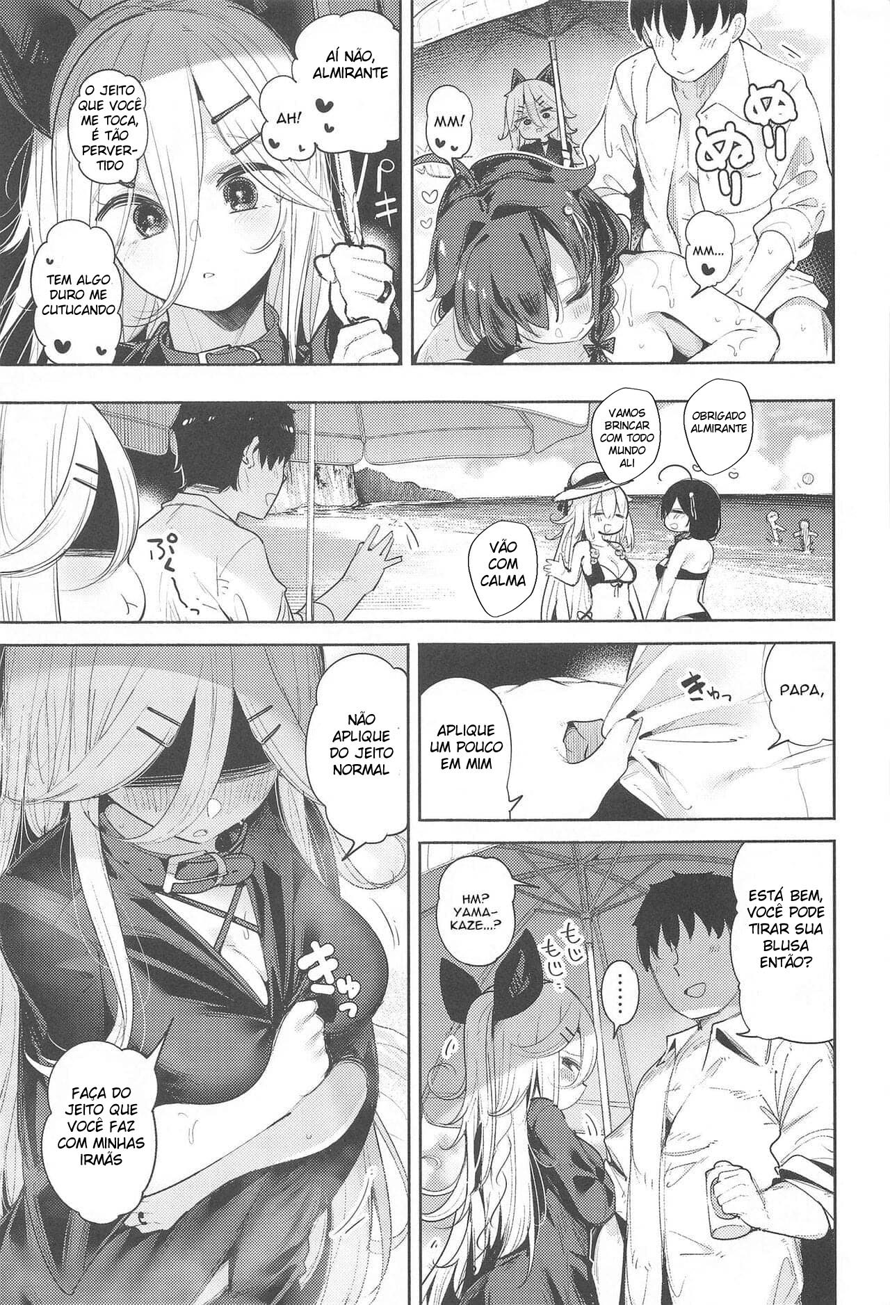 Fazendo Sexo Sedutor com Yamakaze-Chan em uma Praia Particular - Page 6