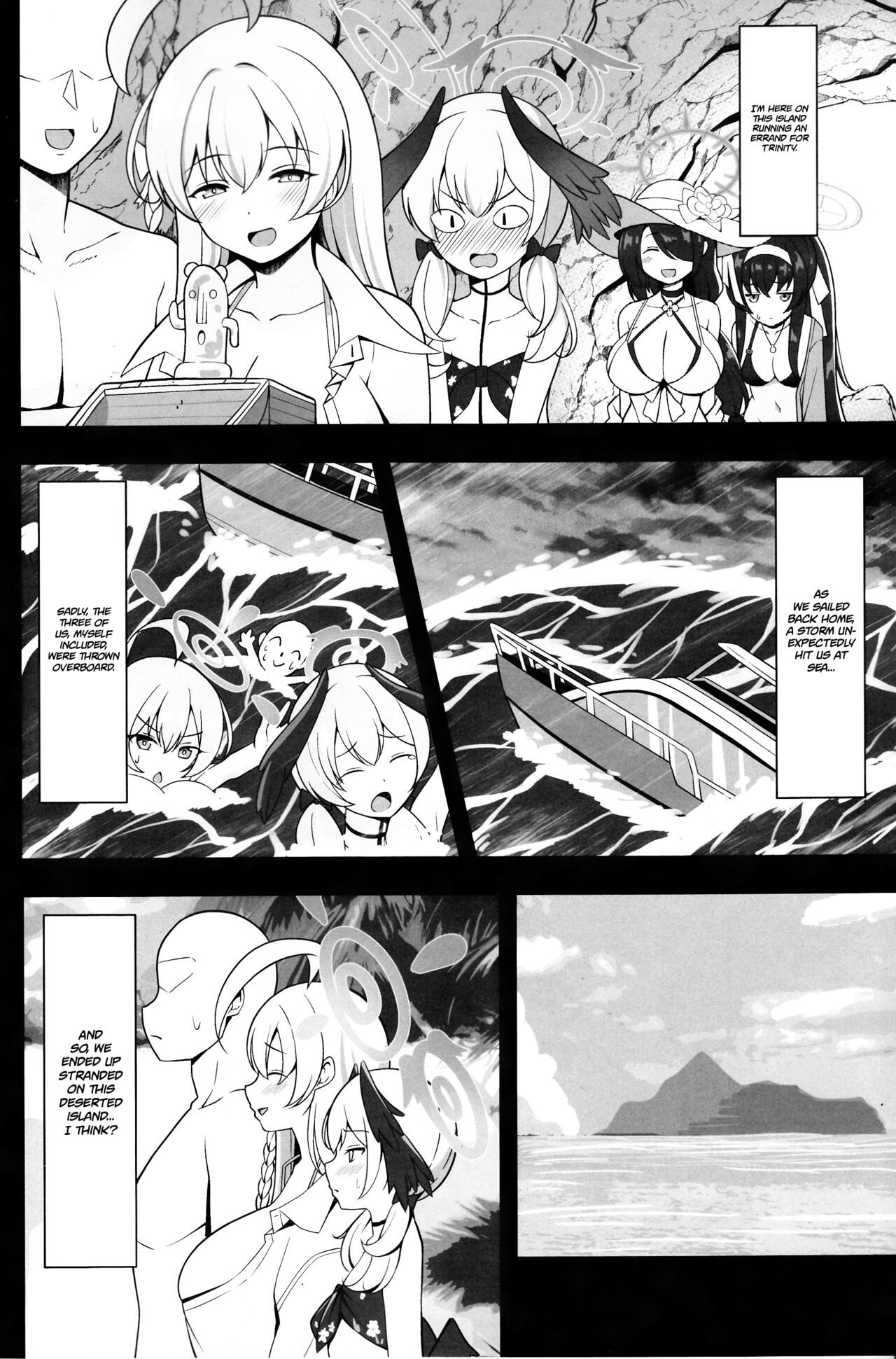 Hanako to Koharu o Mujintou de Haramaseru Hon | Impregnating Hanako and Koharu in a Deserted Island - Page 3