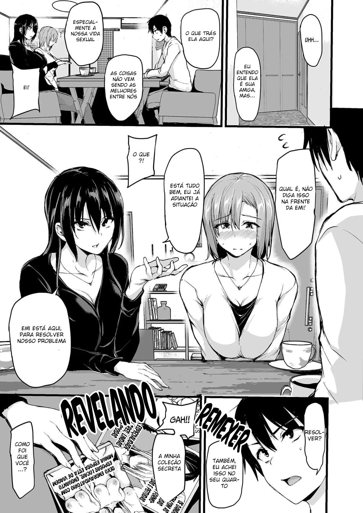 Eu não consigo ficar duro sem dois pares de seios, então minha esposa chamou uma amiga! - Page 4