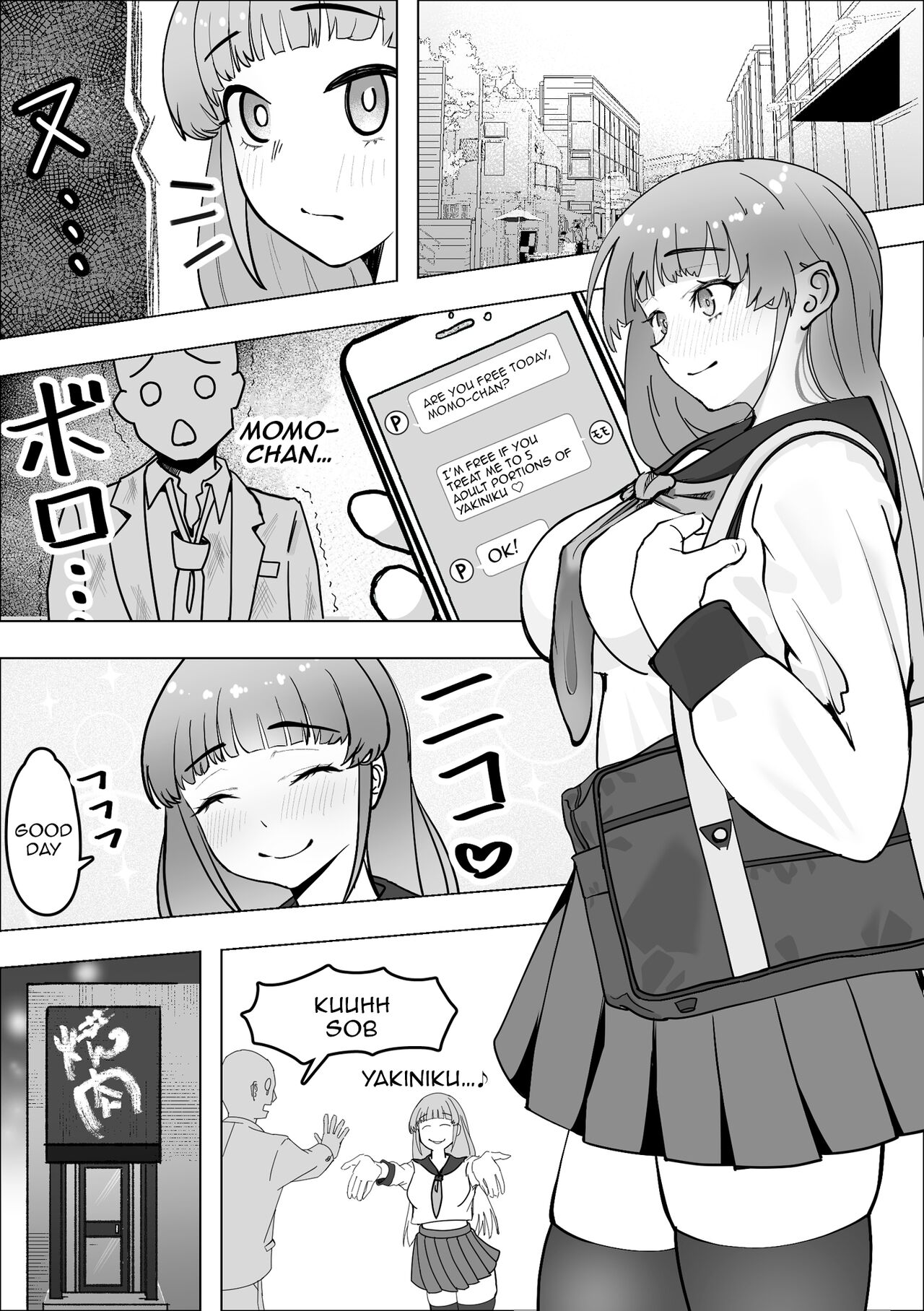 Tabe Gal -Muchimuchi Tennen Gal wa Papakatsu Shimasu- | Tabe Girl -A Chubby Airheaded Girl Becomes a Sugar Baby- - Page 4