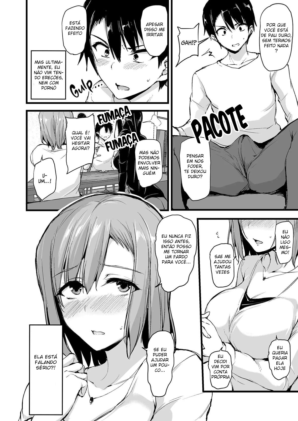Eu não consigo ficar duro sem dois pares de seios, então minha esposa chamou uma amiga! - Page 7