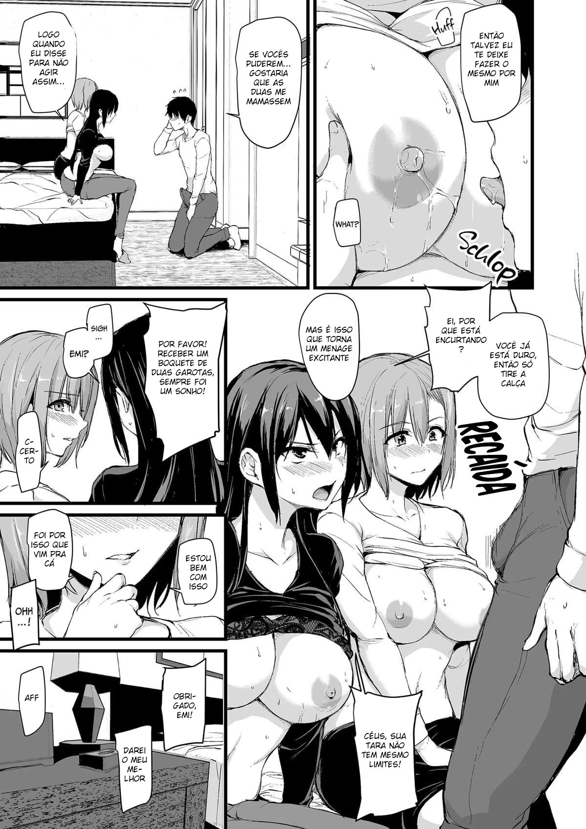 Eu não consigo ficar duro sem dois pares de seios, então minha esposa chamou uma amiga! - Page 12