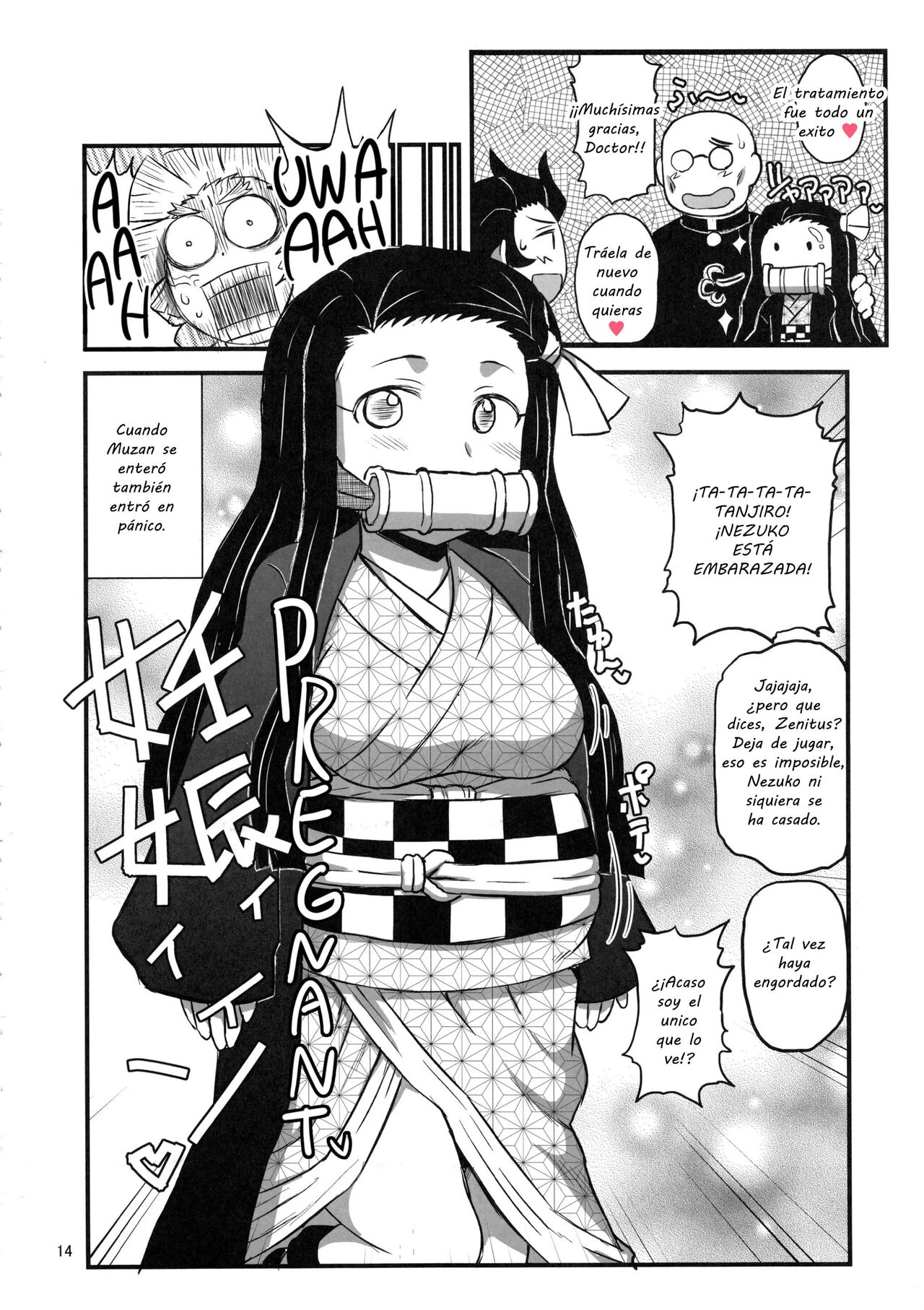 Mechashiko no Chinpo ~Nikuyoku o Osaekirenaku Natta Nezuko-chan ga Dosukebe Ossan Tanebashira to Kettou Shite Eiyou Hokyuu Suru Hon~ | Nezuko-chan tiene relaciones sexuales con un anciano lascivo - Page 13