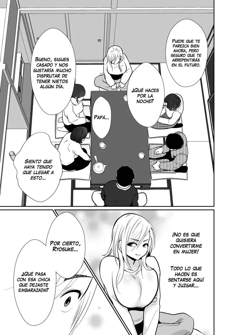 Uwakisyou no Otto ni Seitenkan Kusuri o Nomase Tsuzuketa Kekka 2 | Los resultados de hacer que mi marido adúltero beba continuamente una droga que modifica el género 2 - Page 61