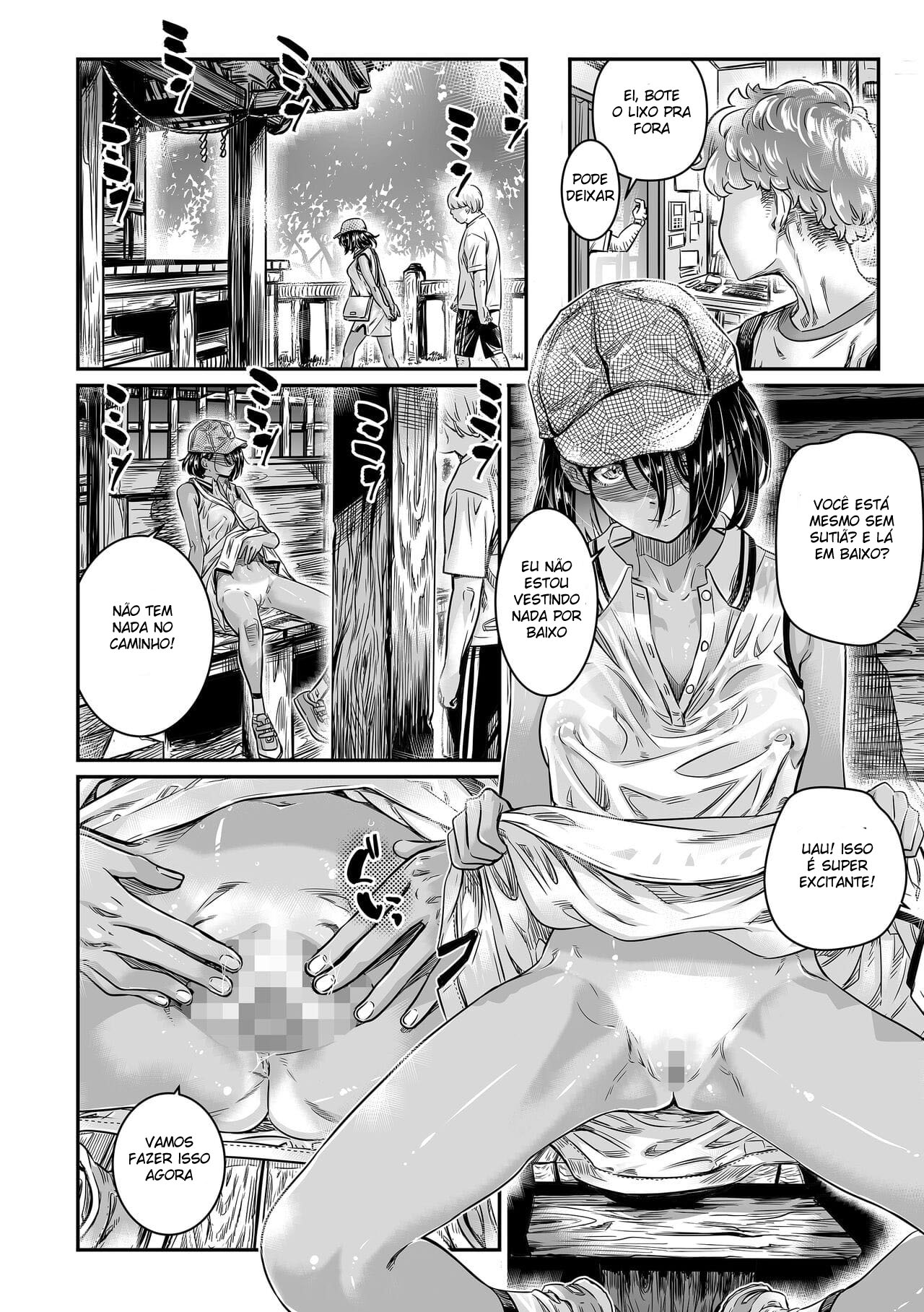 Uma Garota Safada Bronzeada Convida Seu Senpai Virgem para Fazer Sexo ao Ar Livre - Page 9
