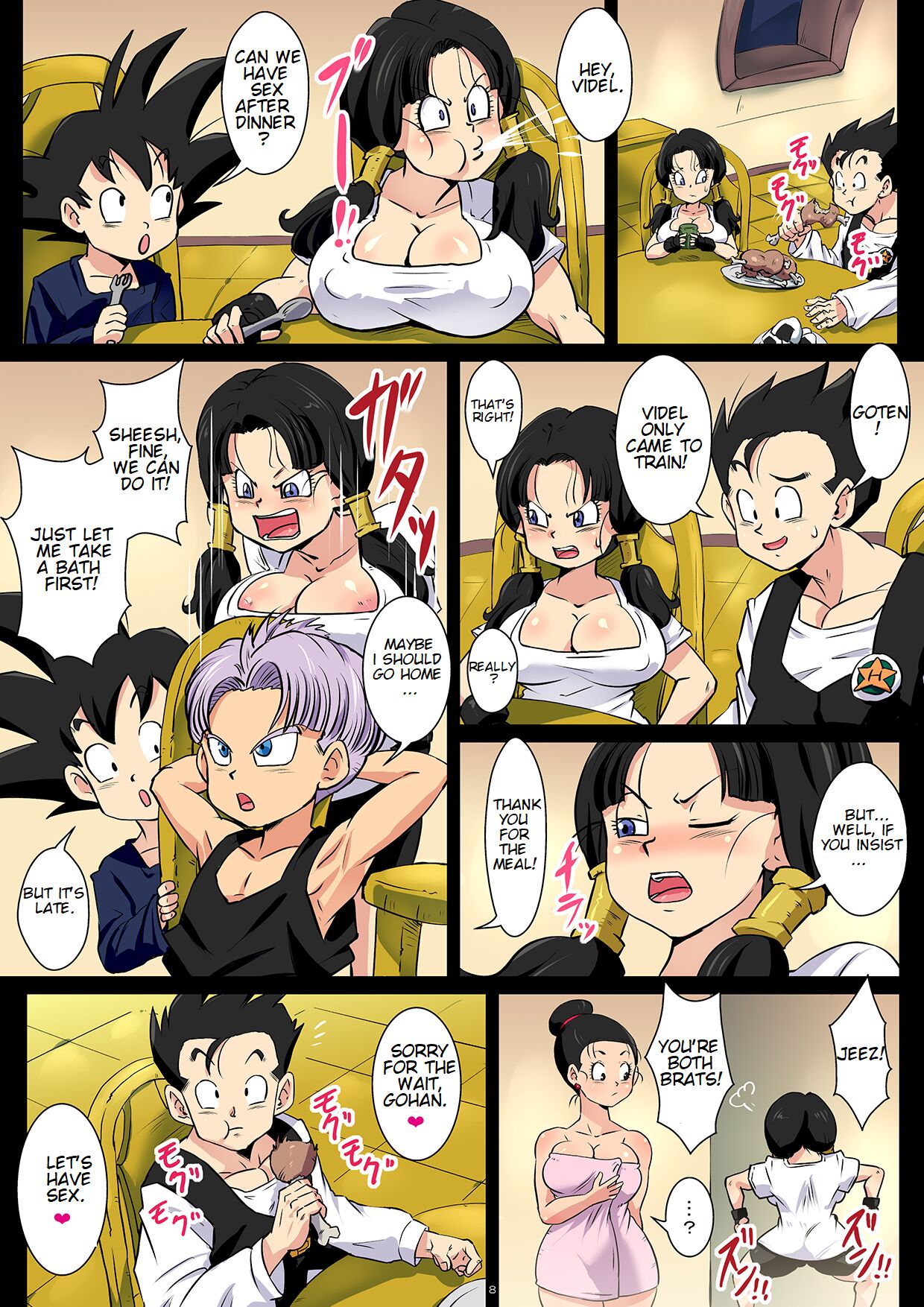 Dosukebe Videl ga Hisshi ni Yuuwaku Suru kedo Gohan wa Chi Chi to no Sex ni Muchuu desu! - Page 8