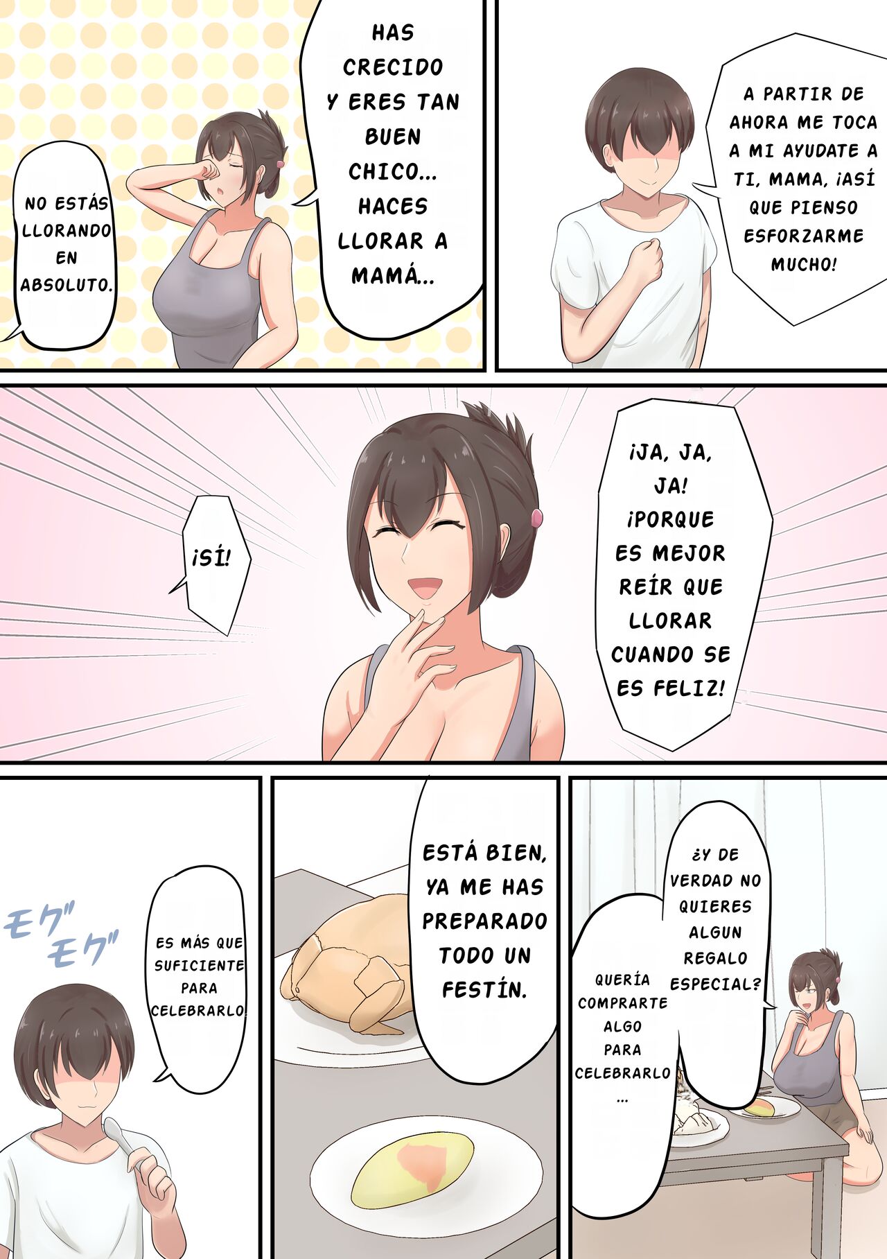 Oiwai ni Okaa-san ga Fudeoroshi Shite Kureta Hanashi | ¡¡Celebarndo con mama mi primer empleo!! - Page 4