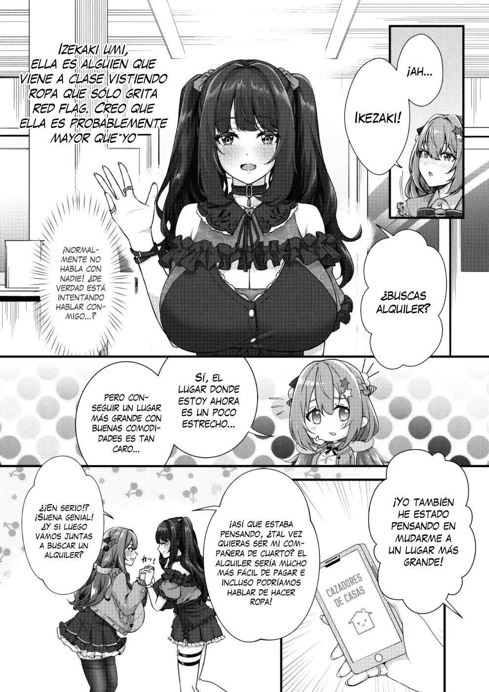 Chobakunyuu de Bonyuu Taishitsu no Watakushi to Hara ni Ichimotsu o Kakushite iru Jiraikei Joshi no Dousei Seikatsu | Vida de Convivencia Entre Una Chica de Grandes Tetasque Lactan y Una Chica con Un Gran Bulto - Page 4