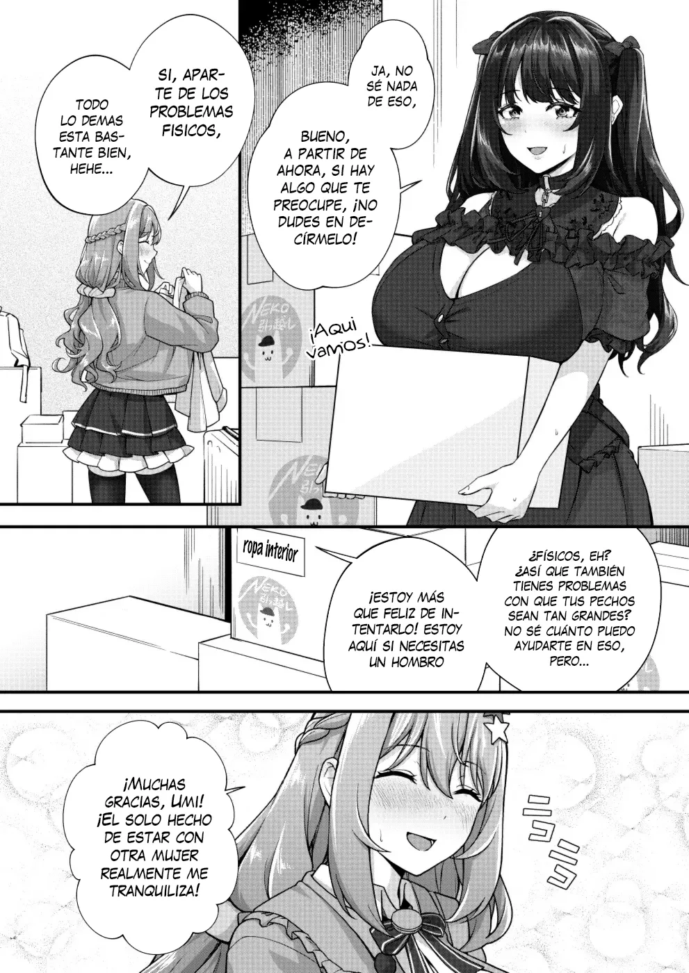Chobakunyuu de Bonyuu Taishitsu no Watakushi to Hara ni Ichimotsu o Kakushite iru Jiraikei Joshi no Dousei Seikatsu | Vida de Convivencia Entre Una Chica de Grandes Tetasque Lactan y Una Chica con Un Gran Bulto - Page 6