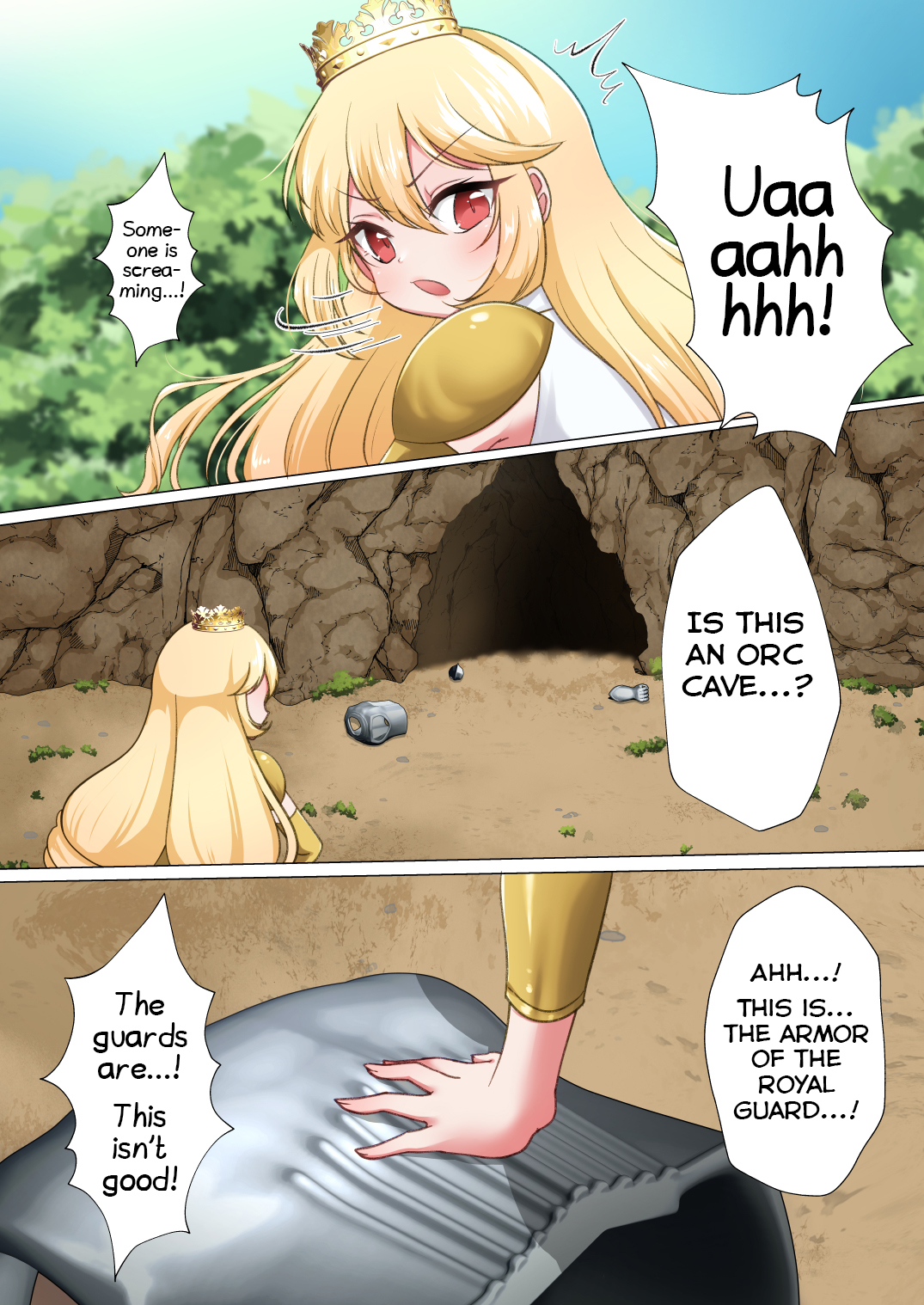 Himekishi Elsa wa Orc ni Haiboku -High-Leg ga Nimata Shikkin! Haraboko Tairyou Omorashi Mesuochi!- - Page 4