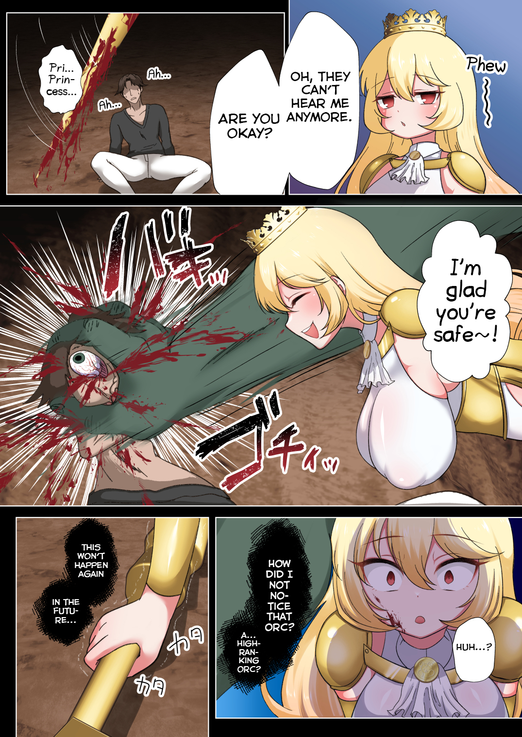 Himekishi Elsa wa Orc ni Haiboku -High-Leg ga Nimata Shikkin! Haraboko Tairyou Omorashi Mesuochi!- - Page 10