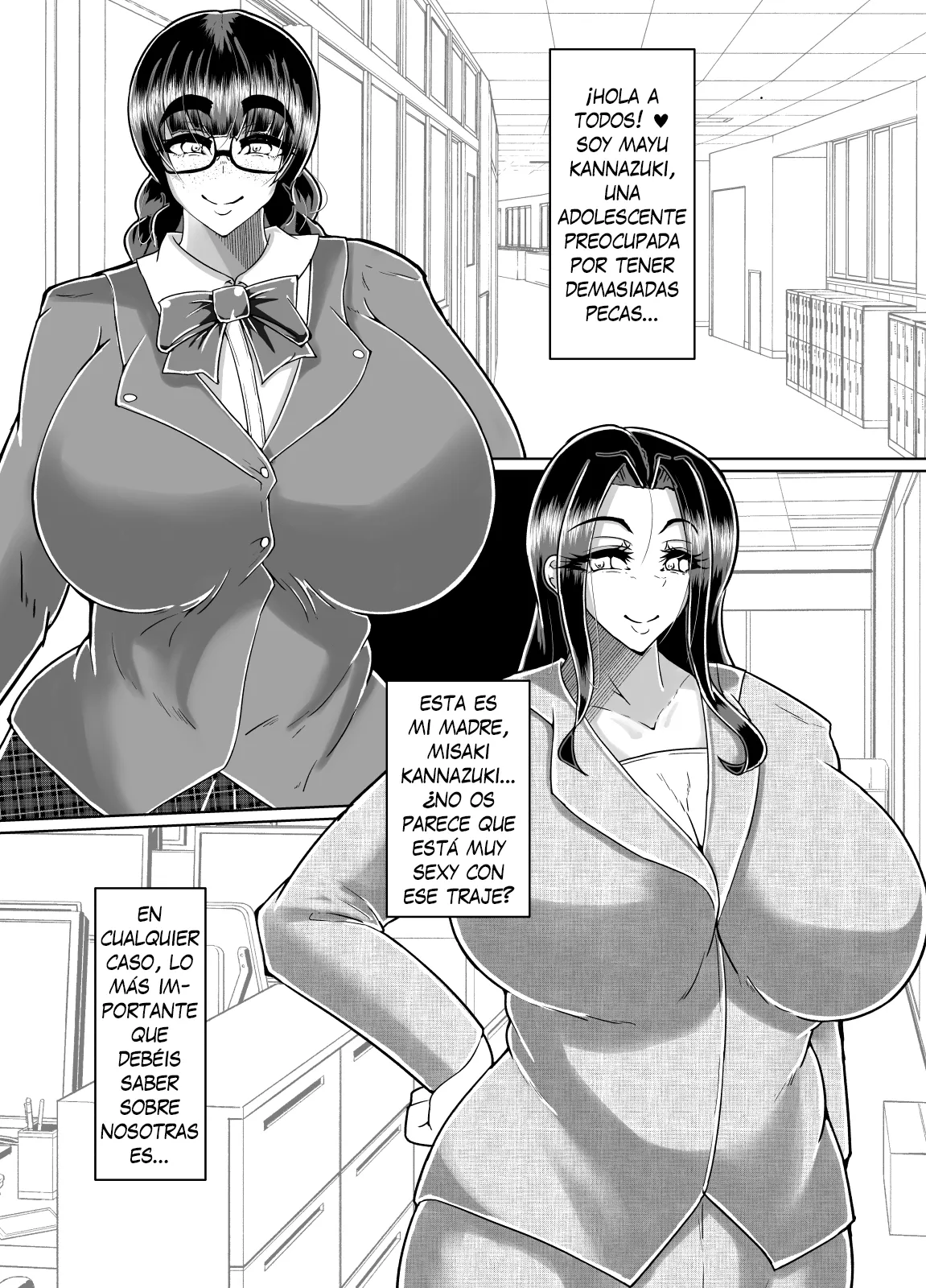 Muchimuchi nikkan M kappu futanari oyako no bicho nure asedaku katei-nai SEX – Sexo Salvaje e Incestuoso entre Madre e Hija - Page 2