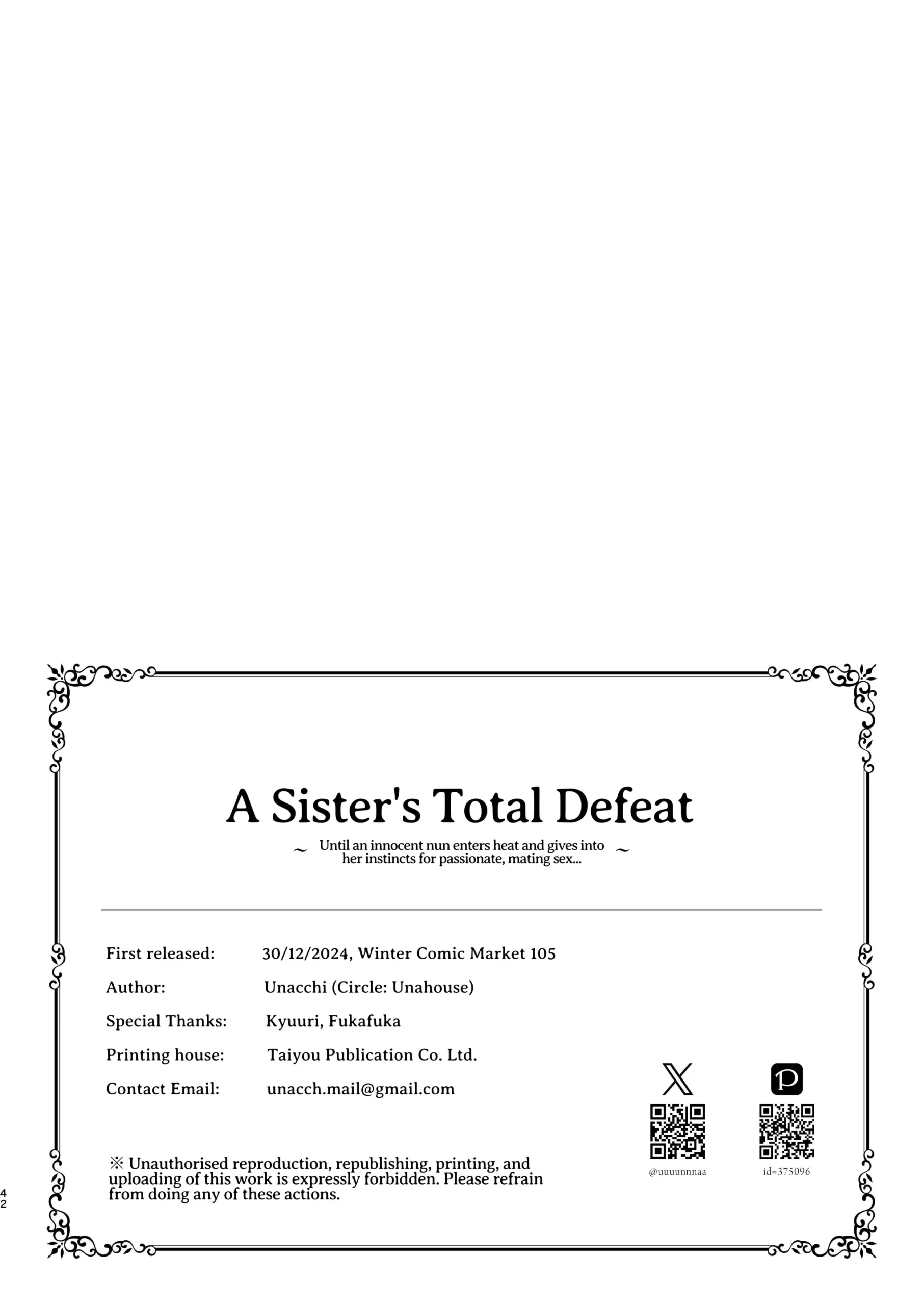 Sister Kanzen Haiboku. ~Muchi na Sister ga honnou de Hatsujo Koubi Surumade~ | A Sister’s Absolute Defeat: Until an Innocent Nun Enters Heat and Indulges in Passionate Mating Sex - Page 42