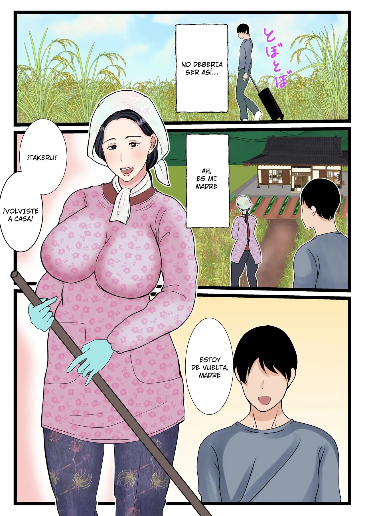 Musuko o Muramura sa Seru Inaka no Okaasan ~Haha no Furusato Ma Rei Ko wa Attakai~ | Una Madre Rural Pone Cachondo a su Hijo ~El Coño de mi Madre Está Caliente~ - Page 4