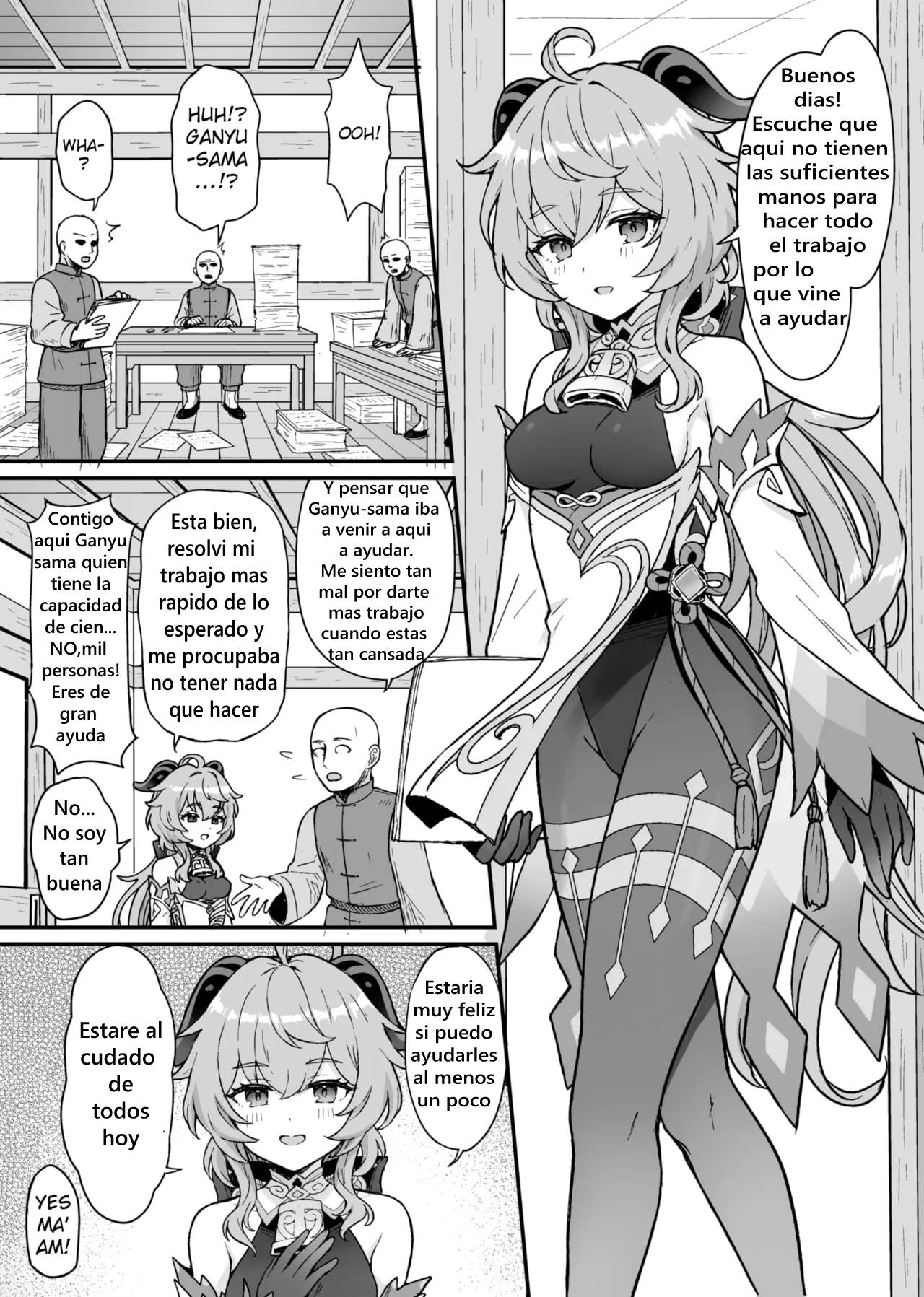 Ganyu-chan ga Shigoto to Seiyoku Shori o Otetsudai suru Hon. | Un Libro donde Ganyu-chan ayuda a los trabajadores con su deseo sexual - Page 2