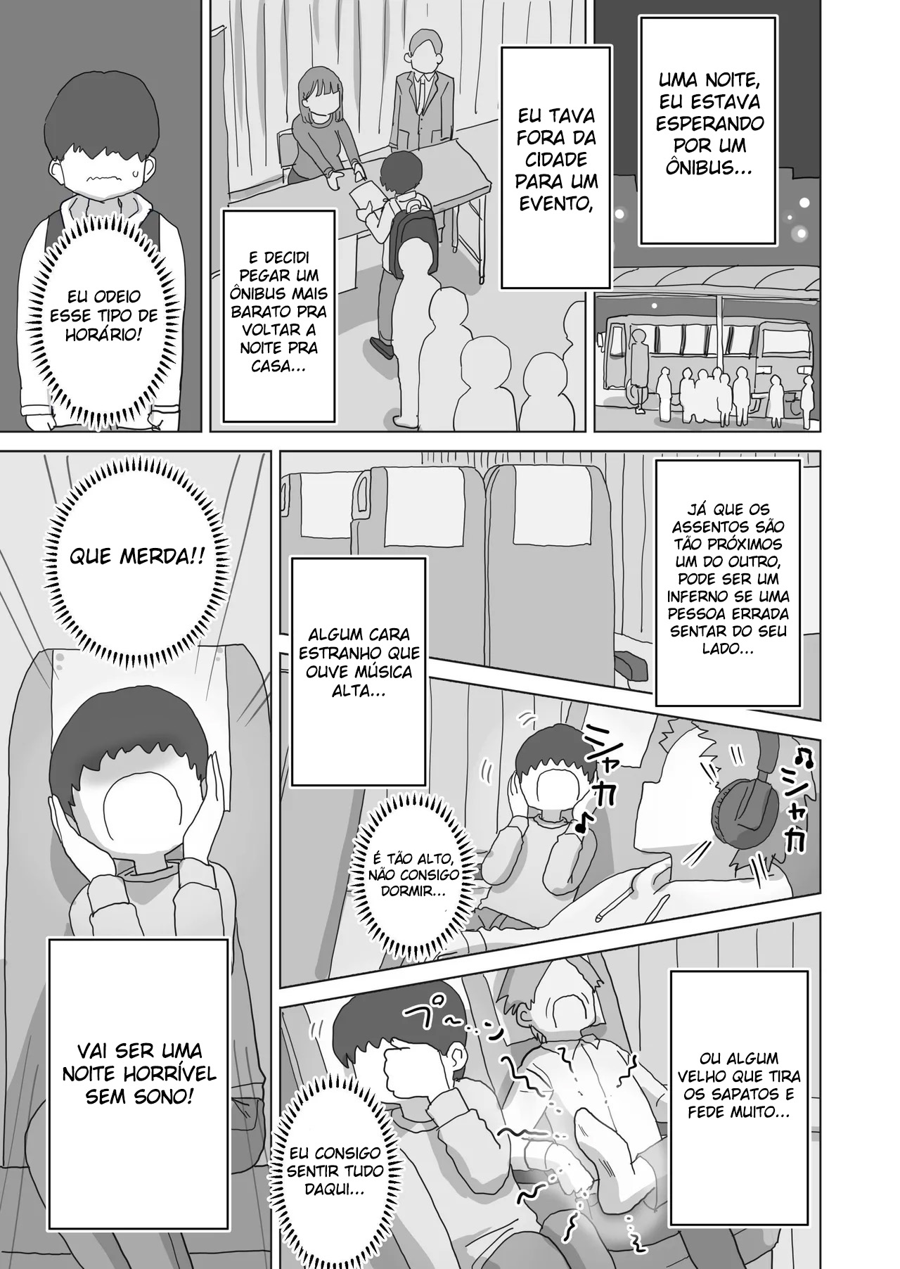 Minha Colega de Sala Kuroi Deixou Eu Gozar Nela Durante Uma Viagem Noturna de Ônibus - Page 3