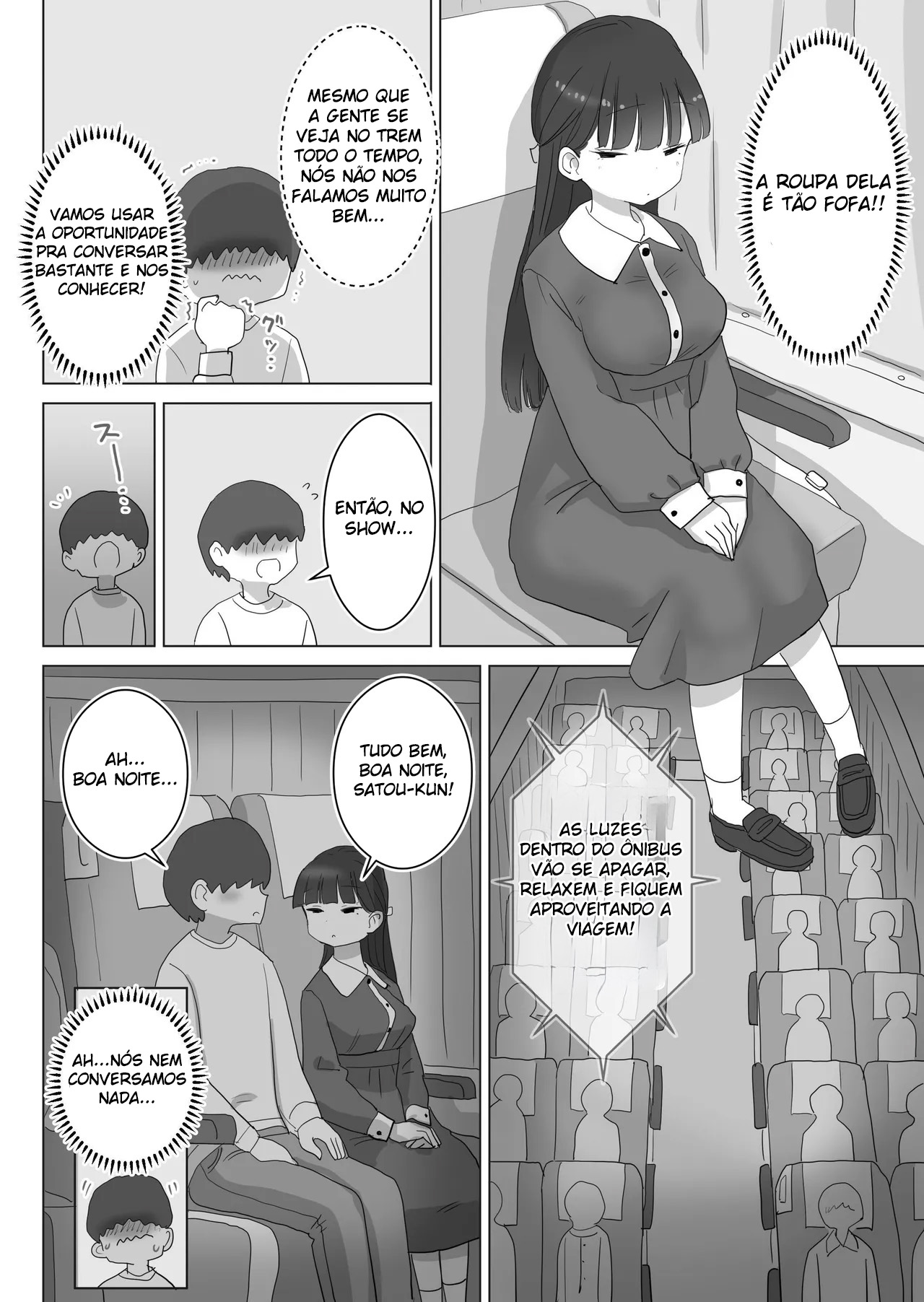 Minha Colega de Sala Kuroi Deixou Eu Gozar Nela Durante Uma Viagem Noturna de Ônibus - Page 6