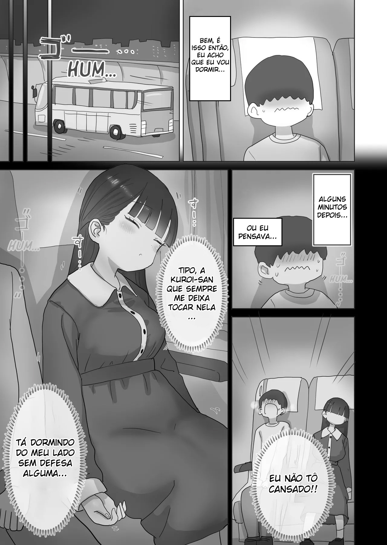 Minha Colega de Sala Kuroi Deixou Eu Gozar Nela Durante Uma Viagem Noturna de Ônibus - Page 7