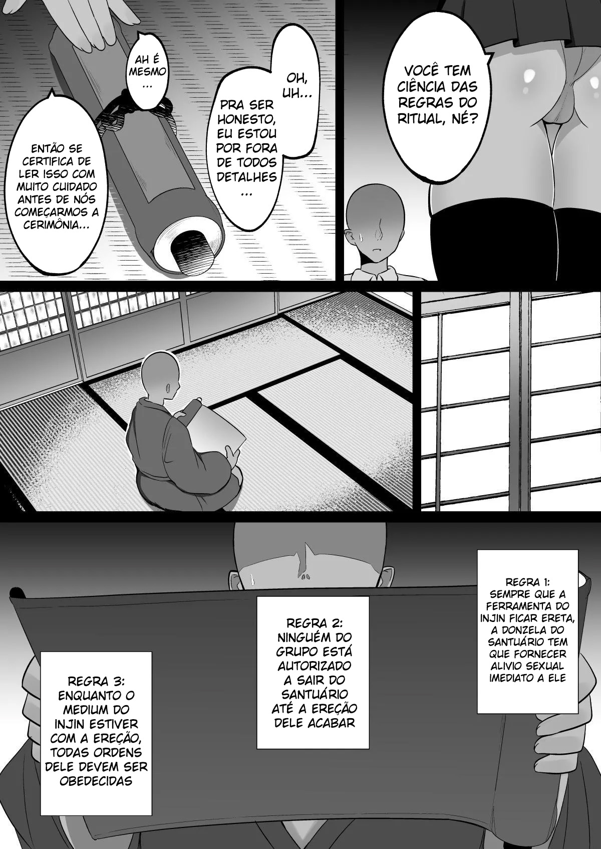 Donzelas Sagradas de Injin: Ritual de Acasalamento com Duas Irmãs Miko Peitudas — Presas no Santuário do Deus da Luxúria! - Page 5