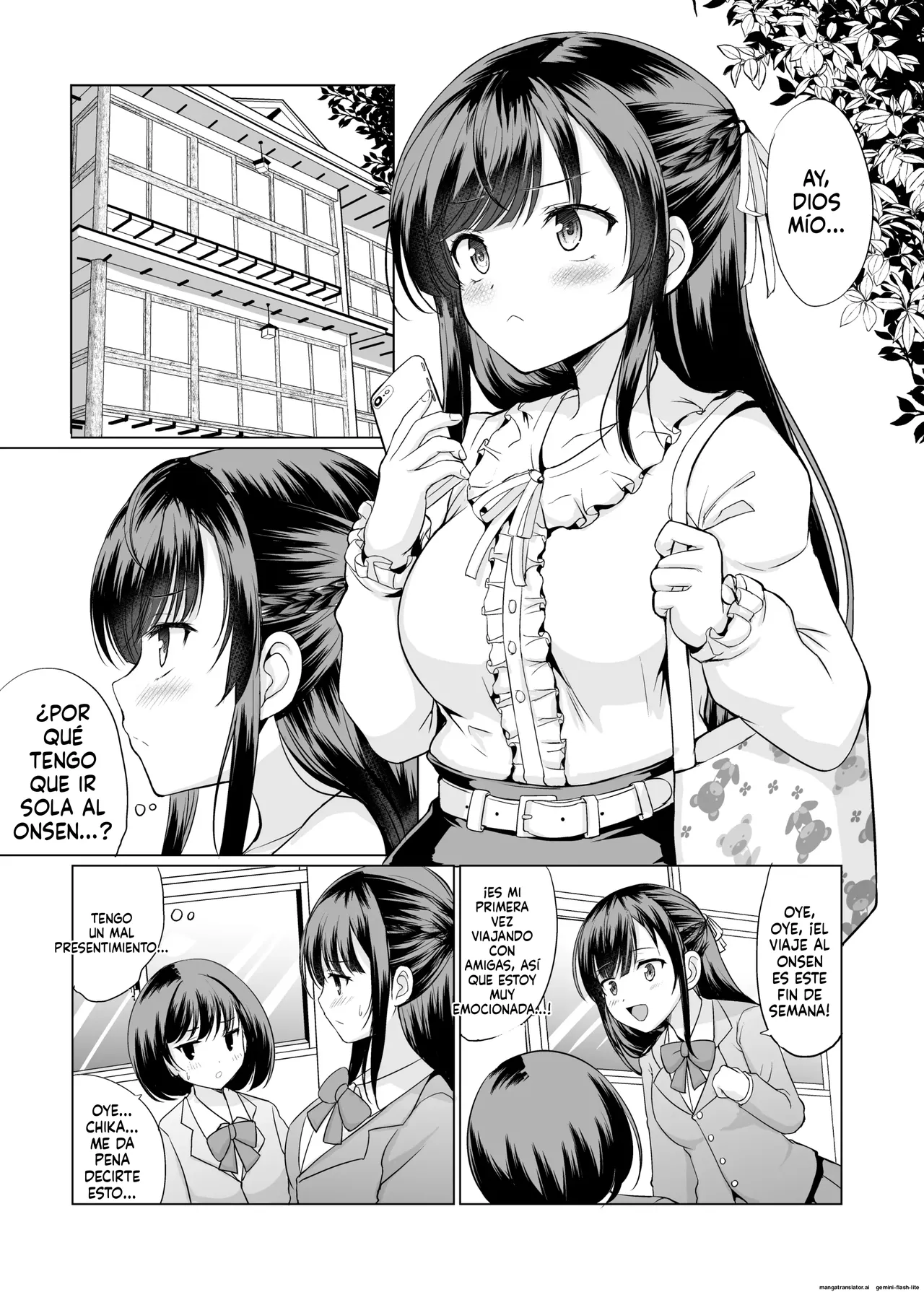 JK nanoni Onsen de Oji-san-tachi to Nakayoku Nacchatta|Siendo de Preparatoria, Me Volví Amiga Sexual de unos Viejos en las Aguas Termales - Page 3