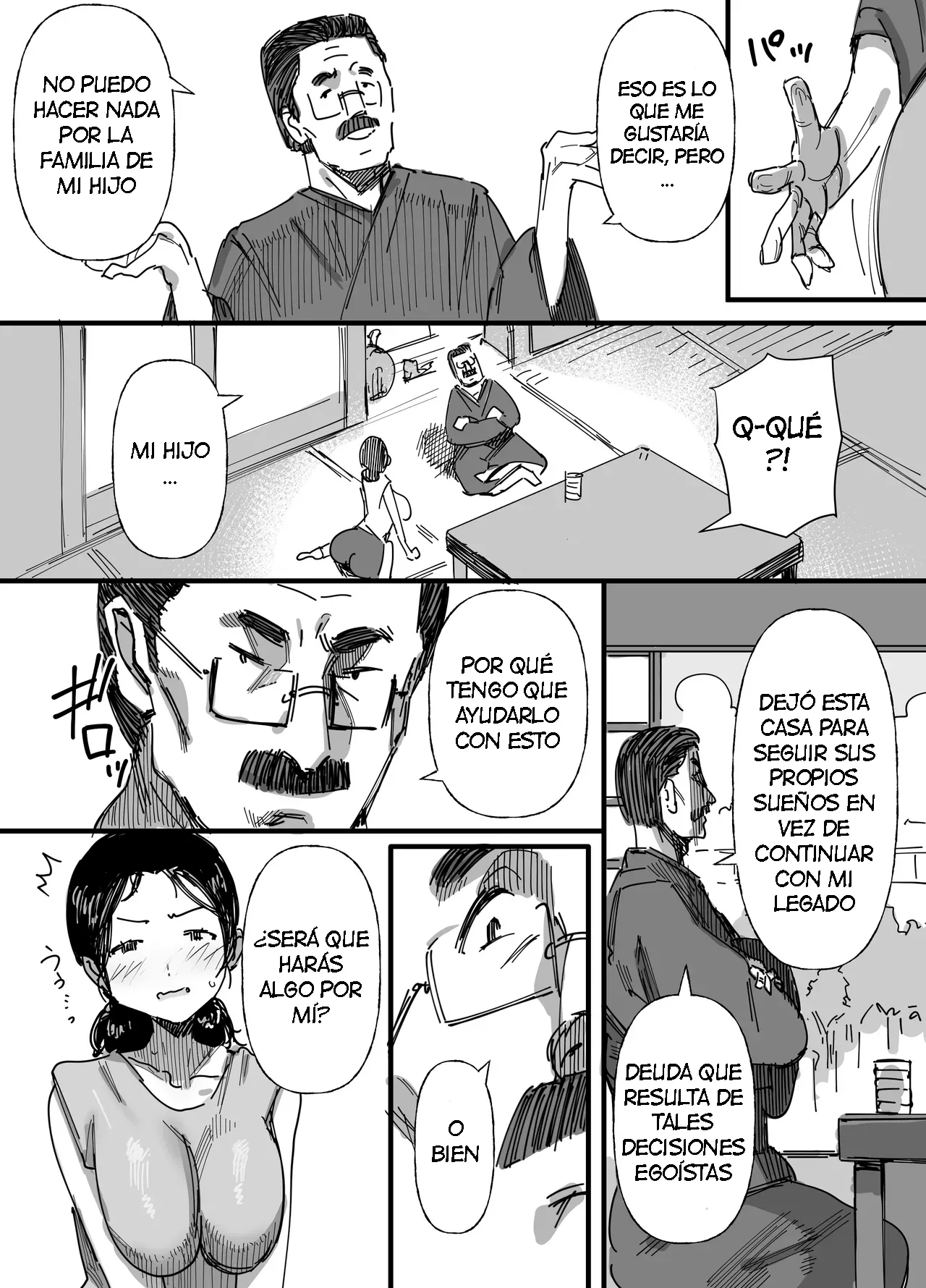 Otto no Shakkin Nakadashi Hensai Gifu ni Mi o Uru Komochi Tsuma｜Una Mujer Casada Vende su Cuerpo a su Suegro - Page 10