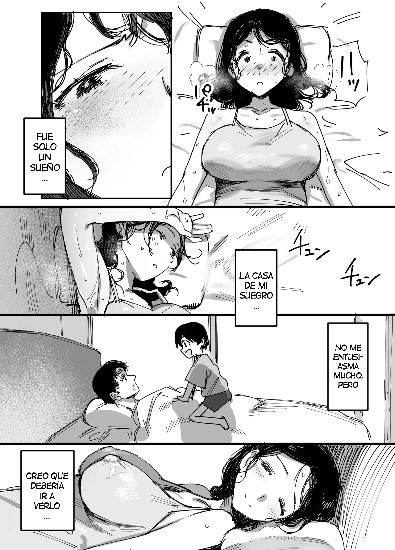 Otto no Shakkin Nakadashi Hensai Gifu ni Mi o Uru Komochi Tsuma｜Una Mujer Casada Vende su Cuerpo a su Suegro - Page 6
